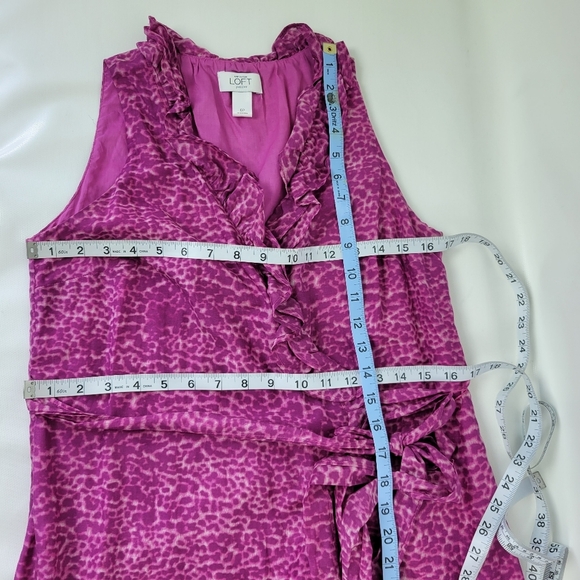LOFT Sleeveless Faux Wrap Silk Cotton Dress Sz 6p NWOT - Picture 5 of 9